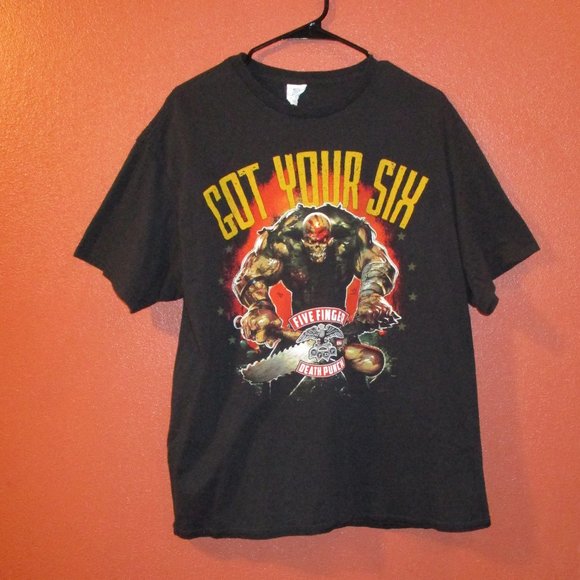 Five Finger Death Punch FFDP Woman X Large Black Orange Concert Tour Shirt - Picture 1 of 9